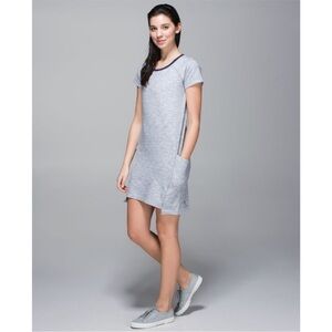 Lululemon Womens Cut Above Tee Shirt Dress in Blue Heathered Spacedye Size 6